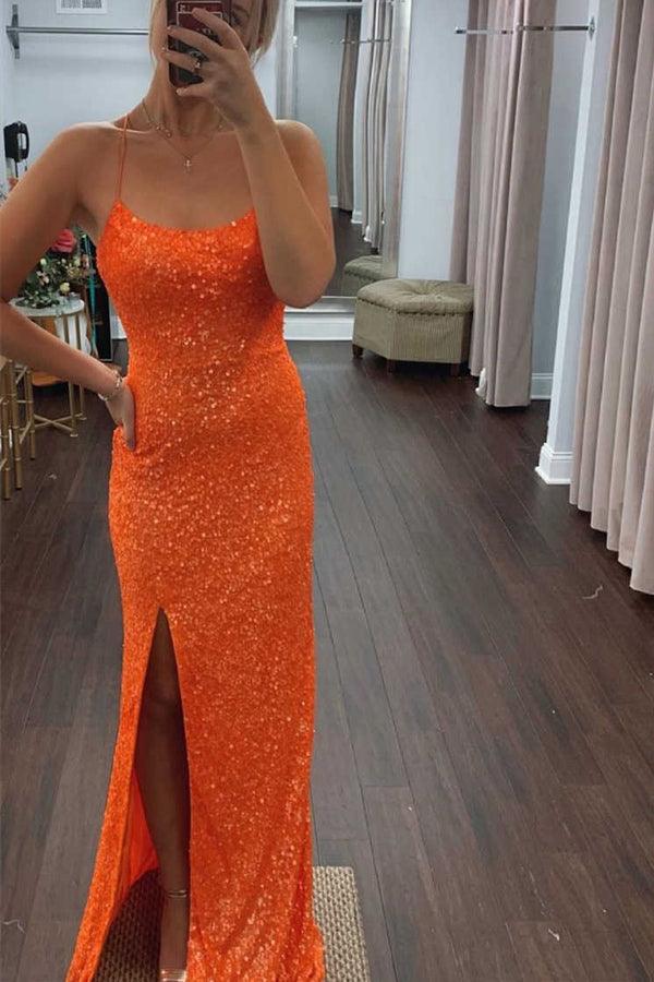 Glitter Royal Blue Sequins Mermaid Long Prom Evening Dress With Slit PSK314 - Pgmdress