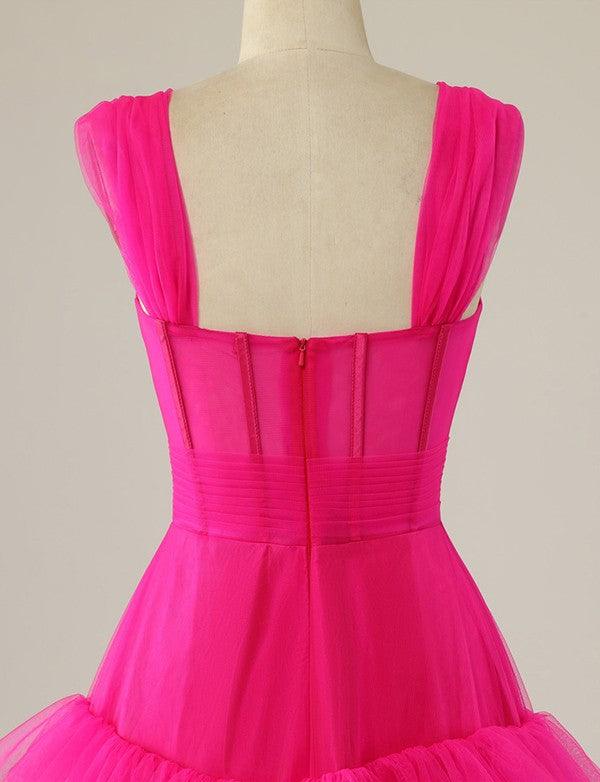 Hot Pink Sweetheart Multi Layers Tulle Prom Dresses Formal Dresses PSK310 - Pgmdress