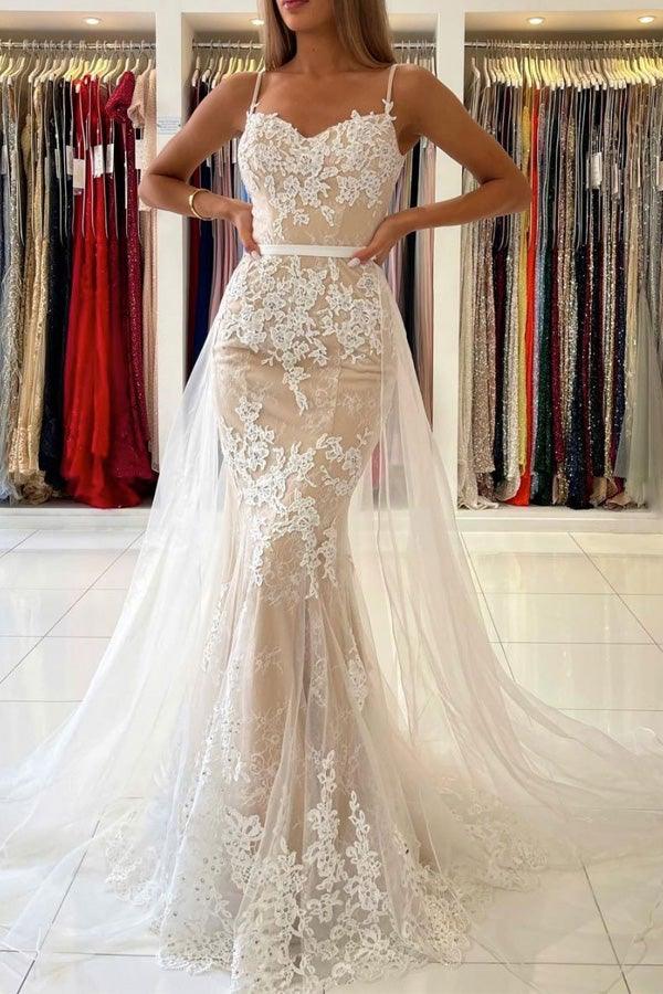 Mermaid Sweetheart Lace Blue Tulle Long Prom Dress Formal Dress US10 / Champagne Mermaid Sweetheart Lace Blue Tulle Long Prom Dress Formal Dress US10 / Champagne