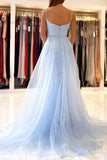 Mermaid Sweetheart Lace Blue Tulle Long Prom Dress Formal Dress PSK262 - Pgmdress