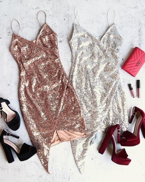 Sexy V Neck Spaghetti Straps Sequins Mini Party Homecoming Dresses US2 / Silver Sexy V Neck Spaghetti Straps Sequins Mini Party Homecoming Dresses US2 / Silver