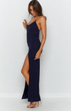 Slip Formal Dress Sparkly Satin Cross Back Prom Evening Dresses PSK241 - Pgmdress