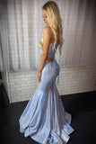 Sparkle Two Piece Mermaid Light Blue Long Prom Formal Dress PSK329 - Pgmdress
