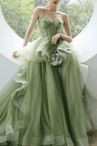Straps Mint Sage Green A-line Spring Formal Prom Gown PSK338 - Pgmdress