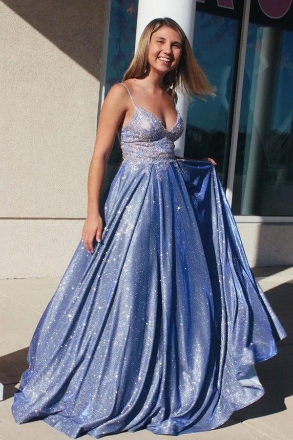 Unique Lace Prom Dresses A-line Appliqued Evening Prom Gowns PSK238 Custom Size / Custom Color