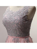 A-Line Appliques Ribbons Scoop Knee-Length Homecoming Dress PG145 - Pgmdress