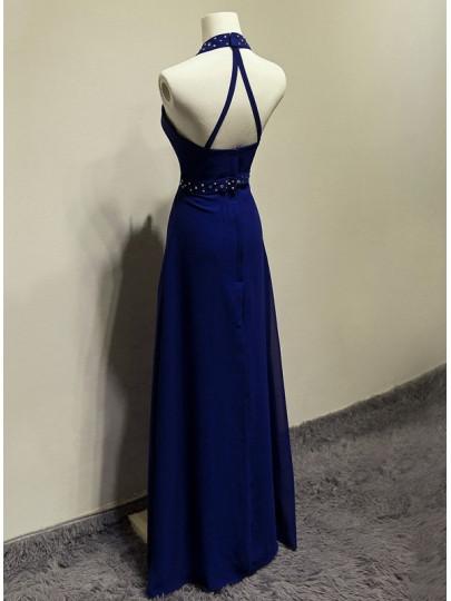 A-line Halter Crystal Floor-Length Evening/Prom Dress PG383 - Pgmdress