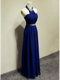 A-line Halter Crystal Floor-Length Evening/Prom Dress PG383 - Pgmdress