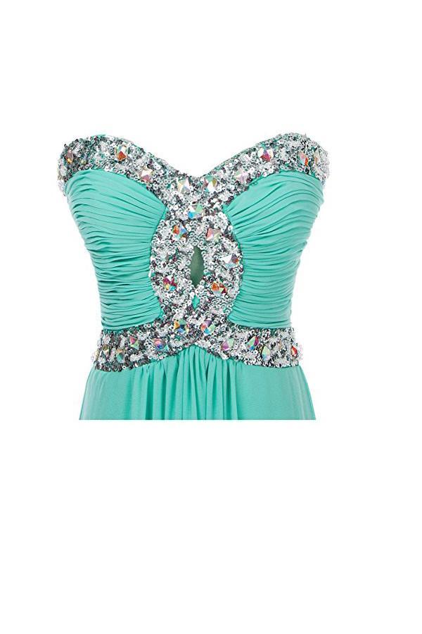 A-line Long Chiffon Prom Dress Evening Gown Crystal Beaded PG250 - Pgmdress