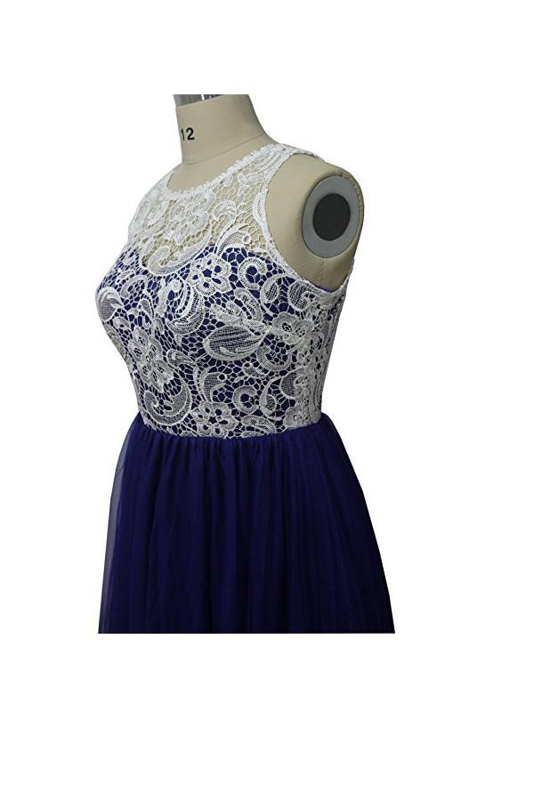 A-line Prom Dress lace bridesmaid long evening gowns PG246 - Pgmdress