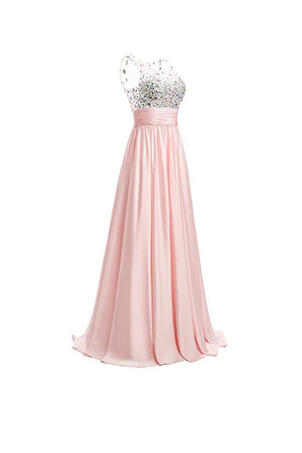 A-line Prom Dresses Floor Length Chiffon Evening Gowns PG255 - Pgmdress