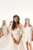 A-Line Spaghetti Straps Sleeveless Wedding Dress With Court Train WD541 - Pgmdress