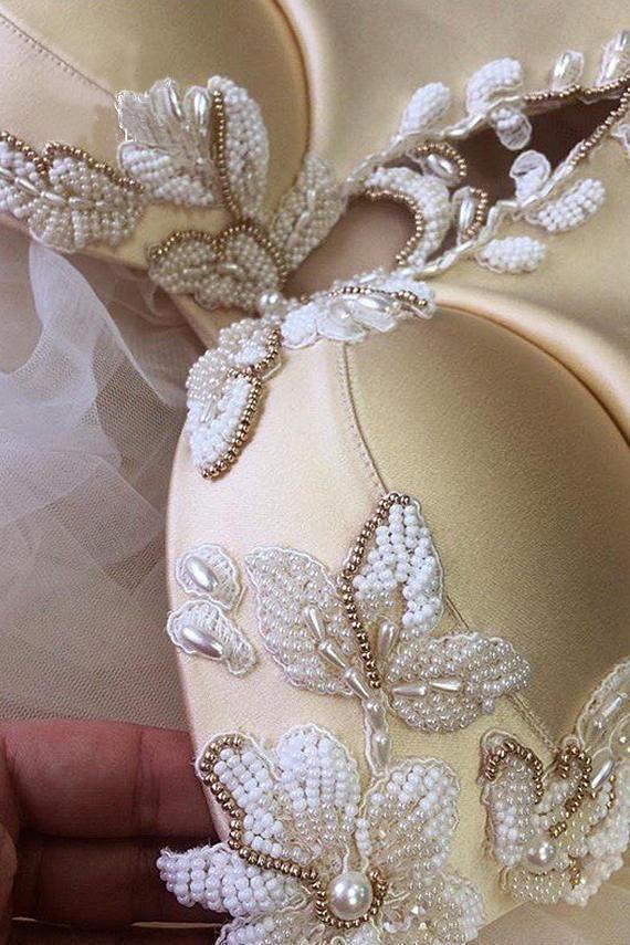 A-line Straps Floor length Beading Wedding Dress Long Prom Dress WD538 - Pgmdress