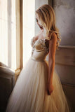 A-line Straps Floor length Beading Wedding Dress Long Prom Dress WD538 - Pgmdress