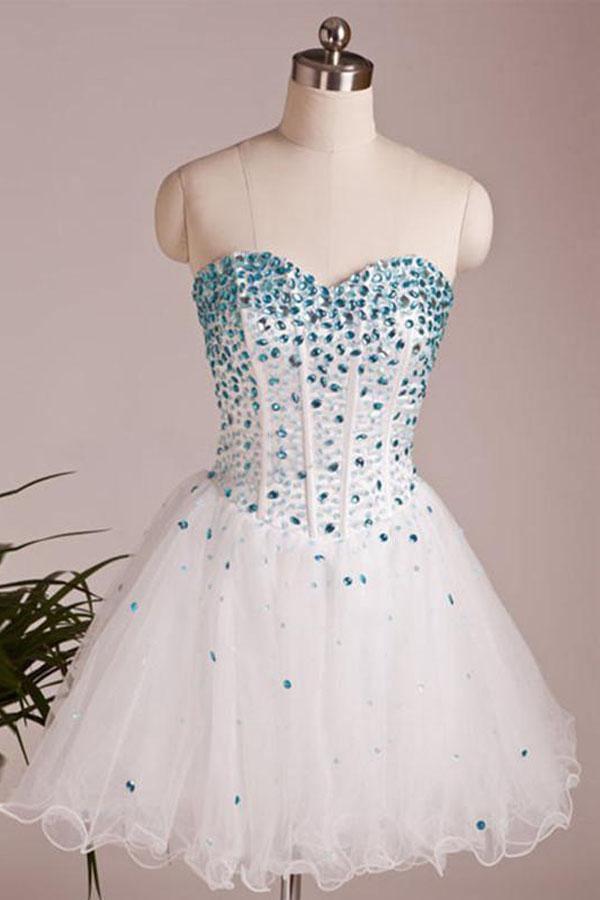 A Line Sweetheart Neck Short Prom Dresses Short Homecoming Dresses PD157 - Pgmdress