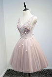 Ball Gown V-neck Short Tulle Homecoming Dress With Beading PG134 - Pgmdress