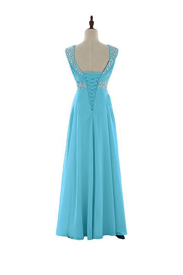 Beaded Chiffon Prom Dresses 2016 Long Bridesmaid Party Dresses BD011 - Pgmdress