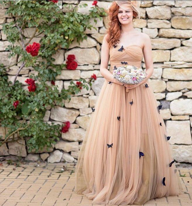 Beautiful Butterfly Wedding Dresses Sweetheart Ruffles Bridal Gown WD429 - Pgmdress