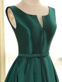 Scoop Dark Green Satin Long Prom Dress/Evening Dress PSK025 - Pgmdress