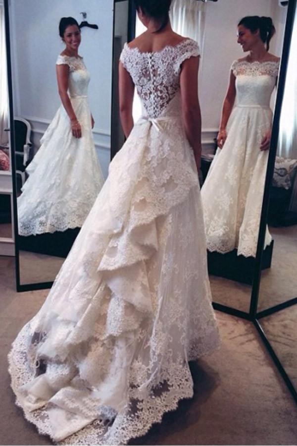 chinese dress ladies Glitter Tulle Tiered Full A-Line Wedding Dress