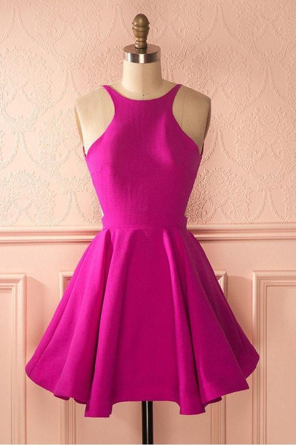 Cute Hot Pink Backless Short Homecoming Dress Party Dress US6 / Custom Color Cute Hot Pink Backless Short Homecoming Dress Party Dress US6 / Custom Color