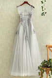 Elegant Tulle Lace Applique Long Prom Dresses Evening Dreses PG412 - Pgmdress