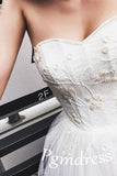 High Low Sweet Heart Tulle Beading Wedding Dresses With Court Train WD085 - Pgmdress