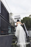 High Low Sweet Heart Tulle Beading Wedding Dresses With Court Train WD085 - Pgmdress