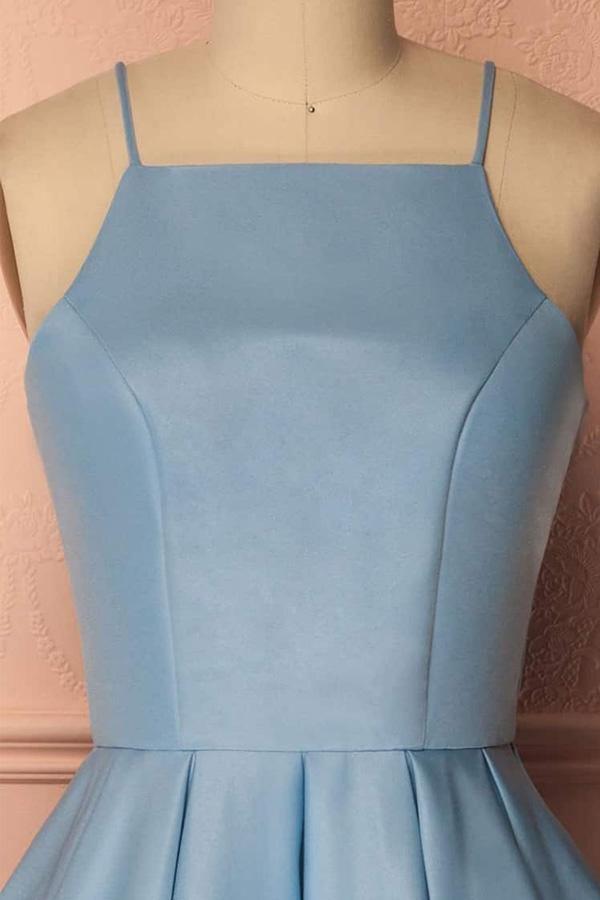 Homecoming Dress Blue Halter Sleeveless Short Prom Dress Party Dress PD369 - Pgmdress