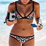 Hot Design Retro Style Simple Model Brazilian Sexy Printing Swimsuit Bikinis - Pgmdress
