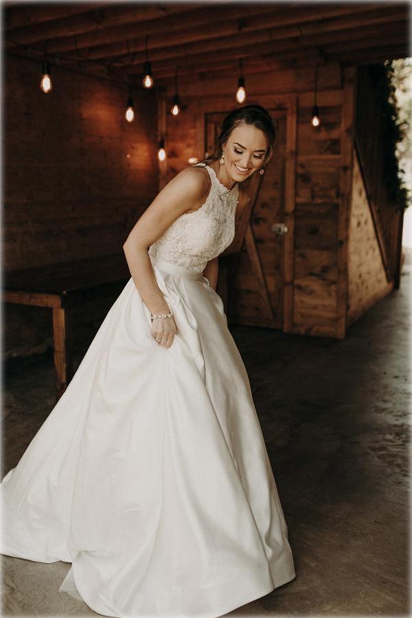Illusion And Lace Halter Neck A-line Wedding Dress With Sweep Train WD540 - Pgmdress