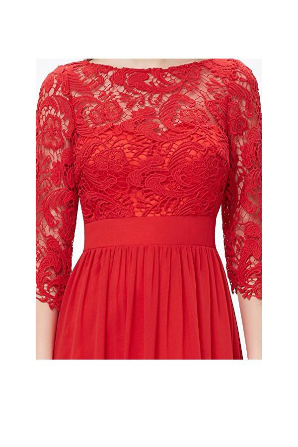 Lace Long Sleeve Floor Length Evening Dress Prom Dress PG271 - Pgmdress