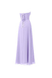 Lilac Chiffon Bridesmaid Dress Floor Length Prom Evening Gown BD005 - Pgmdress