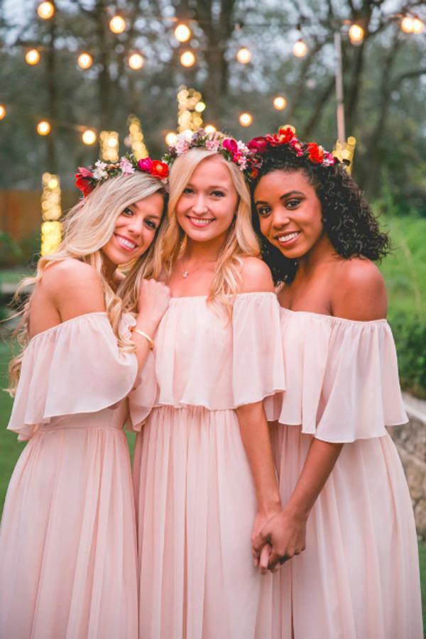 Straps Dark Green Long Bridesmaid Dress with Criss Cross Back-Pgmdress US10 / Blush Pink Straps Dark Green Long Bridesmaid Dress with Criss Cross Back-Pgmdress US10 / Blush Pink