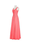 Long Chiffon Straps V-neck Bridesmaid Dresses BD013 - Pgmdress
