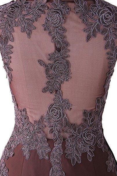 Mermaid Prom Dress Lace Appliques Sheer Back Bridesmaid Dress BD024 - Pgmdress