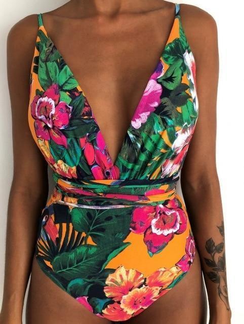 One Piece Swimsuit Backless Bodysuit Brazilian Monokini Swimwear - Pgmdress