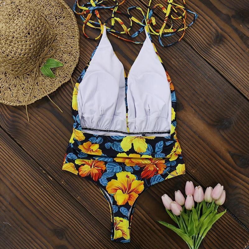 One Piece Swimsuit Backless Bodysuit Brazilian Monokini Swimwear - Pgmdress