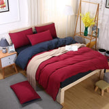 Nordic Double Color Bedding Set Single Queen King Duver Cover Set Bed Sheet Bed Linen Pillowcase Gray Pink Quilt Covers - Pgmdress