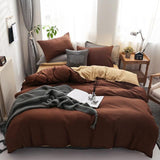 Nordic Double Color Bedding Set Single Queen King Duver Cover Set Bed Sheet Bed Linen Pillowcase Gray Pink Quilt Covers - Pgmdress