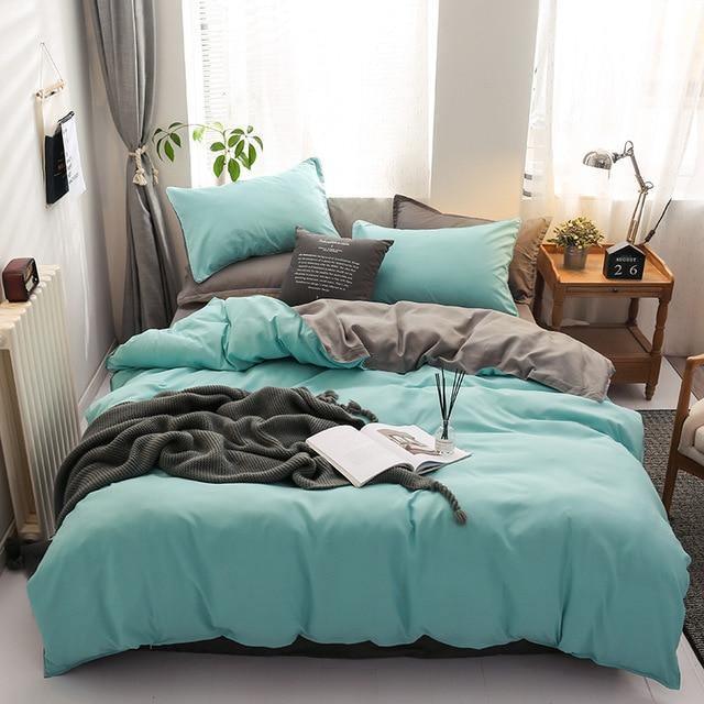ClearloveWL Duvet Cover Set, Classic Bedding Set Solid Color Duvet Cover  Sets Quilt Covers Pillowcases European Size King Queen Gray Blue Pink Green
