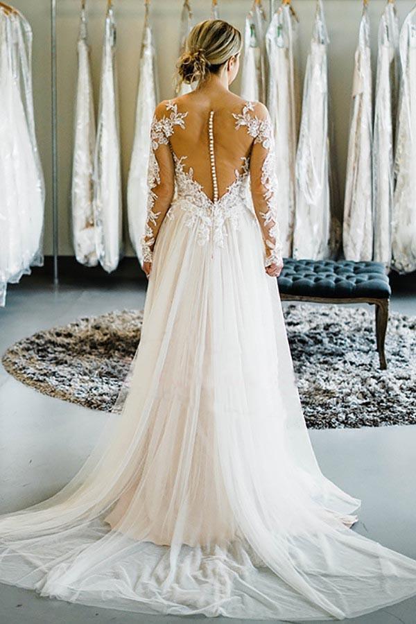 Off Shoulder Long Sleeves Train Long Wedding Dress Bridal Gown WD415 US16 / Ivory Off Shoulder Long Sleeves Train Long Wedding Dress Bridal Gown WD415 US16 / Ivory
