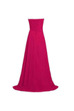 Pink Strapless Long Bridesmaid Dresses Chiffon Wedding Prom Gown BD009 - Pgmdress