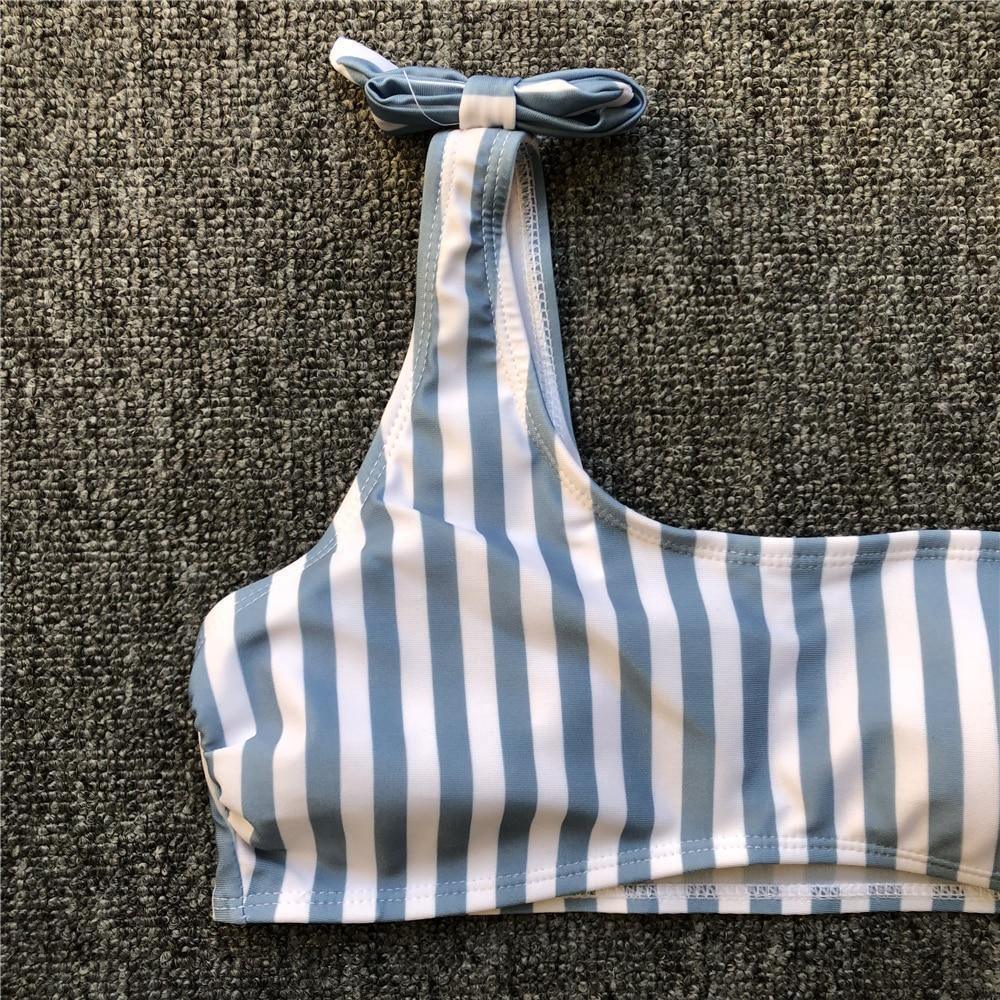 One Shoulder Bikini Swimwear Women Bikini Set Bathing Suit swim - Pgmdress