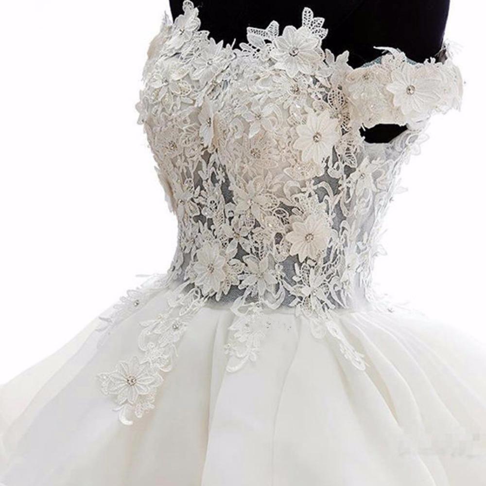 Pretty Off Shoulder Pink Organza Short Homecoming Dresses PD216 - Pgmdress