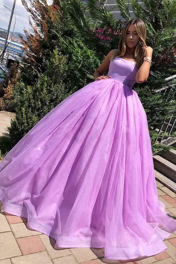 Princess Ball Gown Straps Lilac Long Prom Dress Party Dress PG824 US8 / Purple Princess Ball Gown Straps Lilac Long Prom Dress Party Dress PG824 US8 / Purple