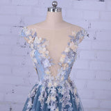 Scoop A-line Sweep/Brush Train Long Prom Dress/Evening Dress PSK005 - Pgmdress