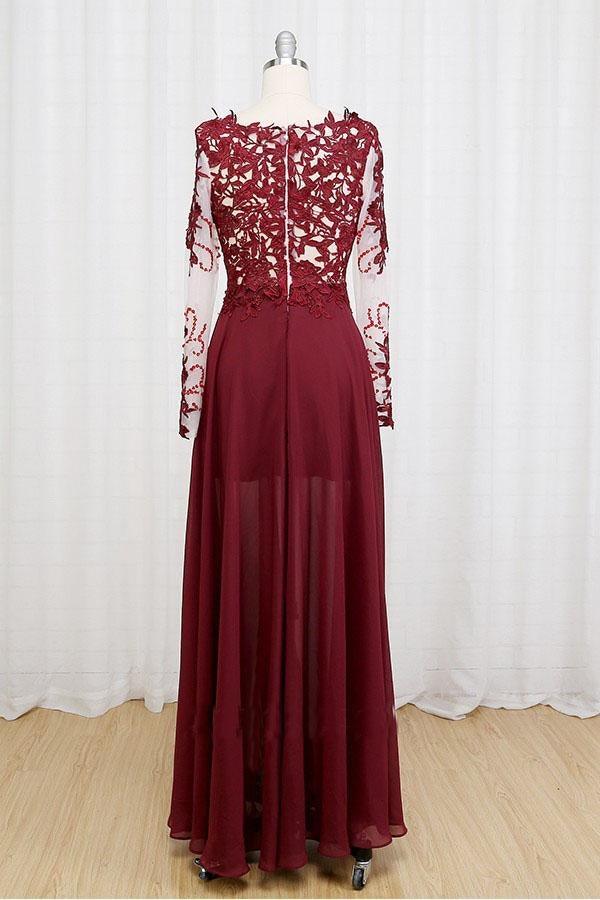 Sexy Black Long Sleeve Lace 2017 Prom Dress Evening Dresses PG341 - Pgmdress