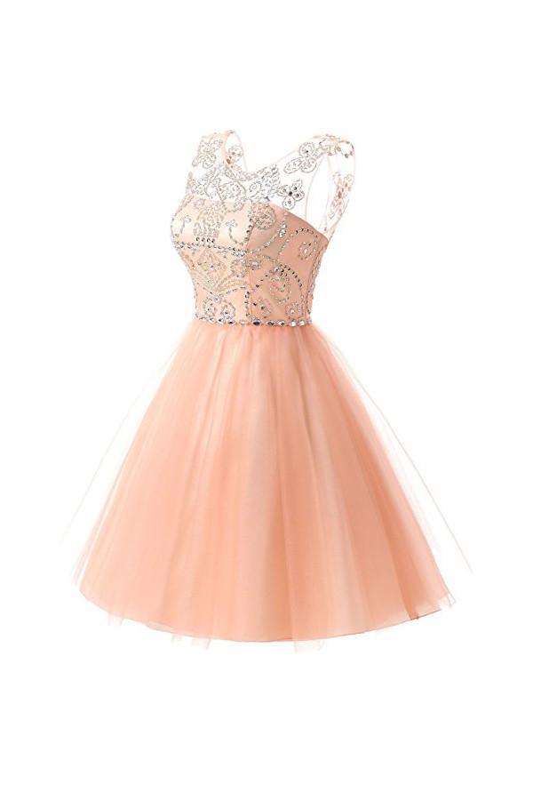 Short Tulle Beading Homecoming Dresses Prom Gowns Party Dresses PG076 - Pgmdress