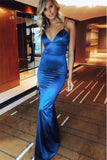 Simple Backless Mermaid Dark Red Long Prom Dress PG652-Pgmdress
